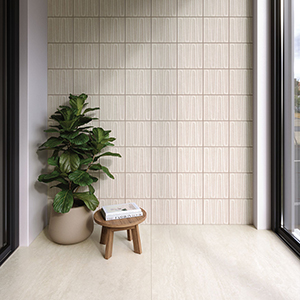 Palatino 90x90 Corda Matt Vein Cut Roomset