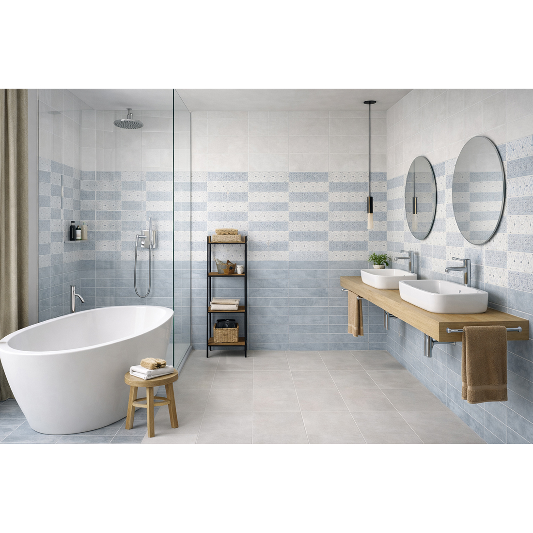 Bergen Mix Decor 30x60 Blue Gloss 2