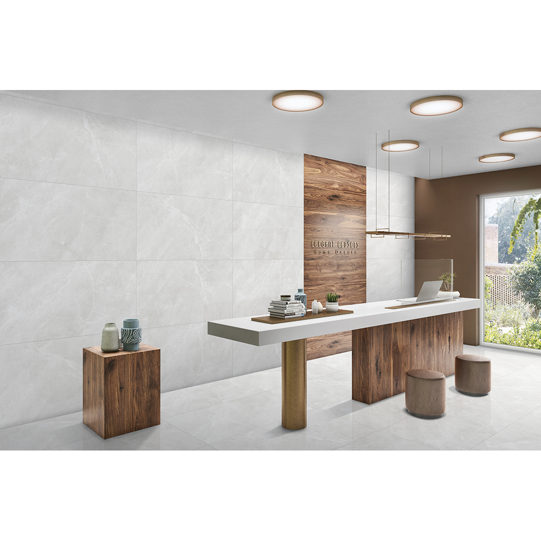 Delphine 60x120 Bianco Semi Polished Carving 2