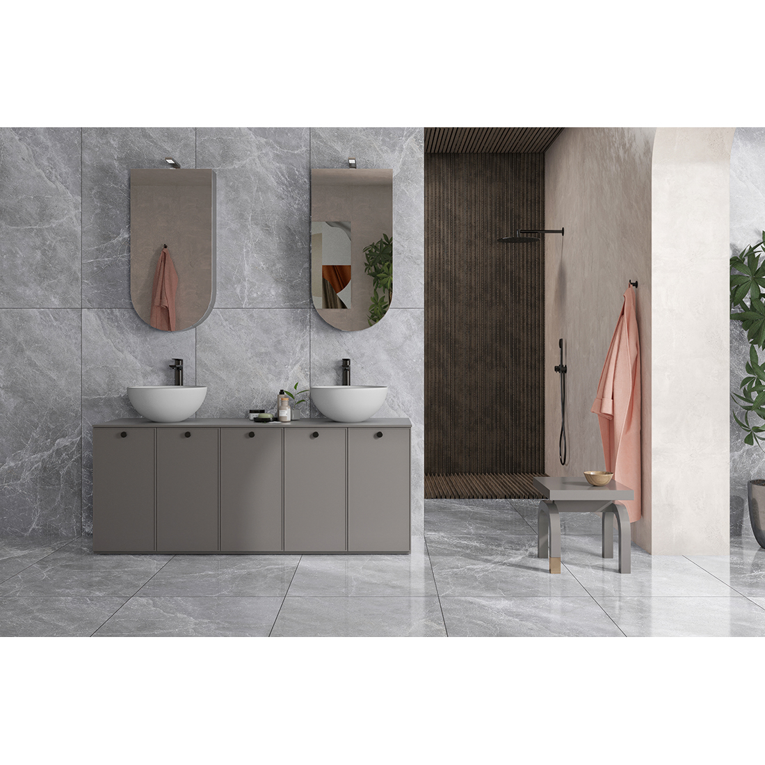 Delphine 60x120 Grey Semi Polished Carving 2