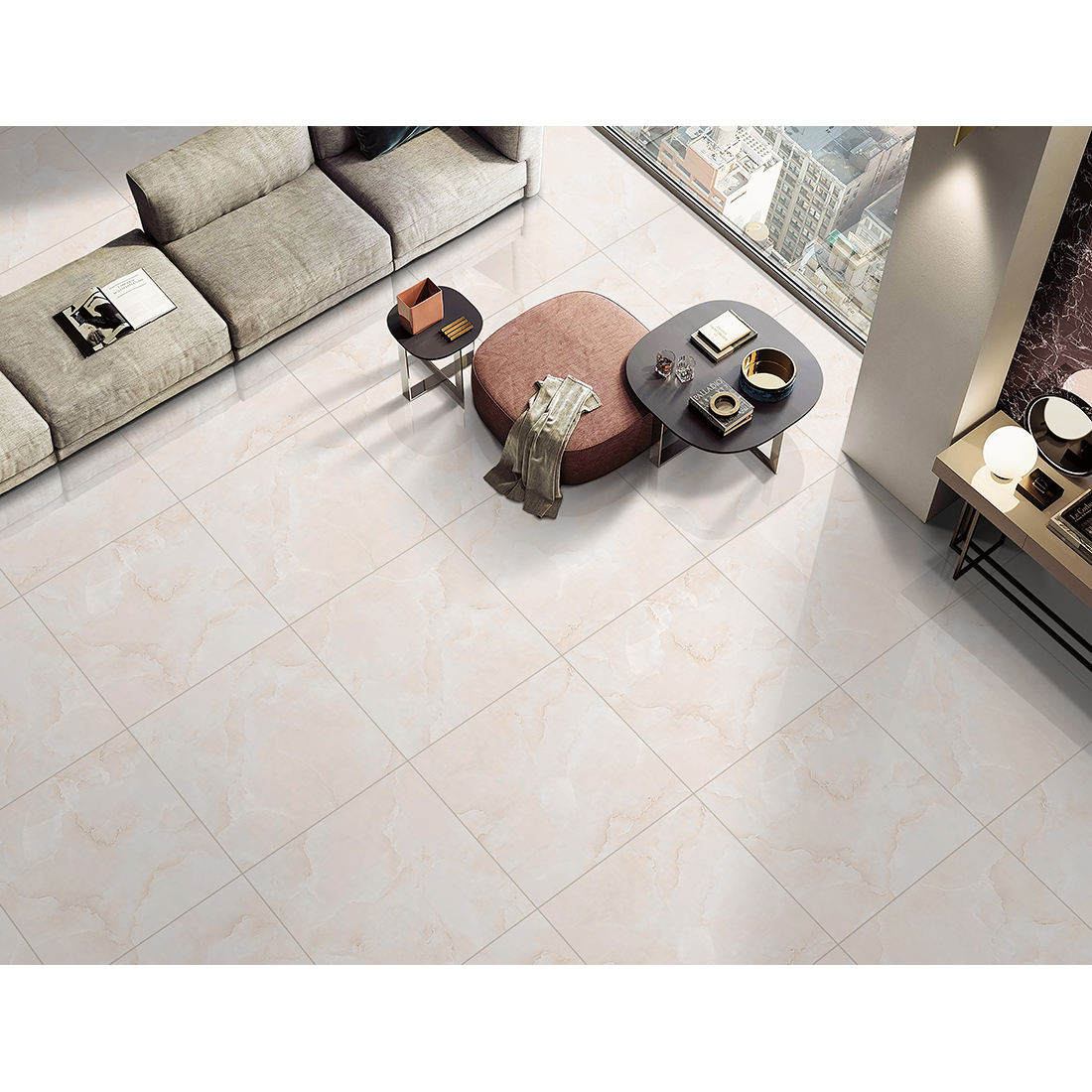 Emola 80x80 Crema Polished 2